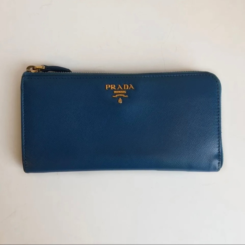 Prada zip around continental wallet
